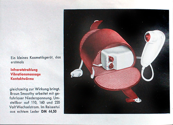 BRAUN Prospektseite mit &bdquo;Smoothy&ldquo; Kosmetikger&auml;t.